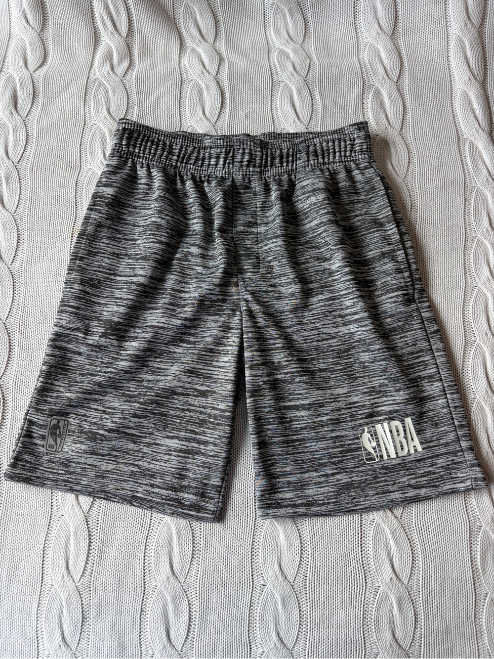 NBA Size 10-12 Grey Heather Basketball Mesh Athletic Gym Training Shorts Kids